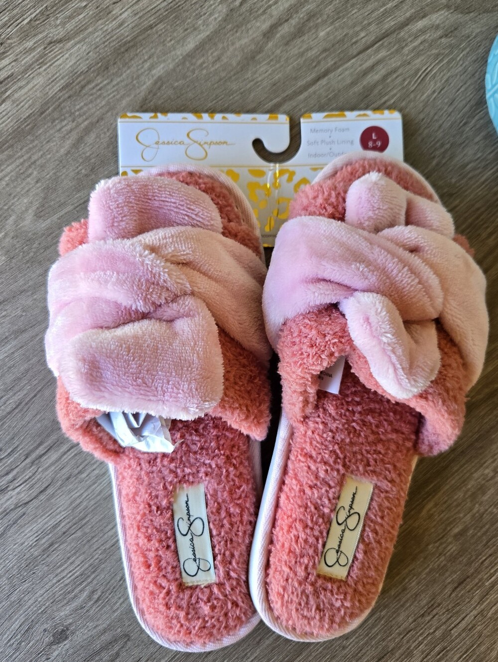 Jessica Simpson Pink Plush Knotted Slide Sandals NWT 💕💕💕